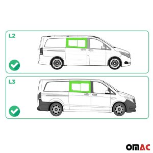 Mercedes Metris Front Side Sliding Window Glass - Right - Omac - Galaxy - 2016 - 2024 Mercedes Metris Front Side Sliding Window Glass - Right - Omac - Galaxy - 2016 - 2024